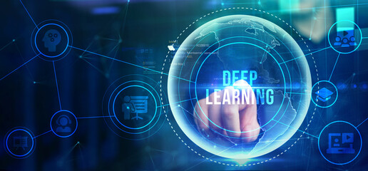 Deep learning artificial intelligence neural network. Technology, Internet and network concept.
