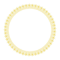 Golden Round Floral Decorative Frame