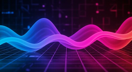 An abstract futuristic background with a blue fractal wave pattern for a digital technology design