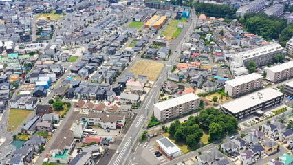 住宅地のドローン空撮