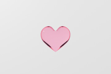 ピンク色のガラスのハート