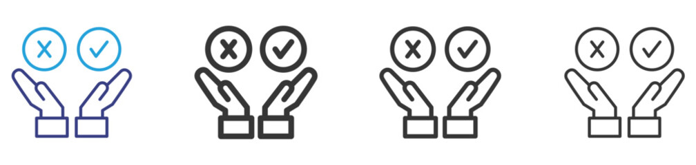 Obraz premium Decision Making Icon Set Illustration with Outline Style Variation vectors