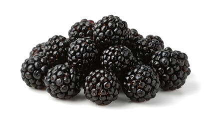Fresh Blackberries Isolated on White Background &ndash; High Quality Berry Photography