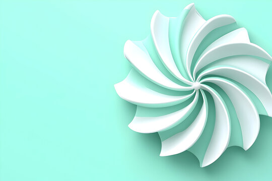 Abstract Mint Green and White Swirl Design