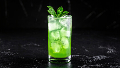 Fototapeta premium mojito cocktail on black background