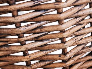 In the picture is the pattern and weaving of bamboo and light brown rattan. It is weaving for use...