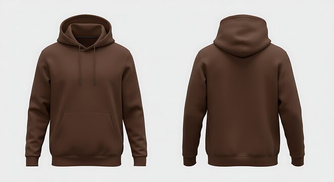 3D mockup of a cocoa brown color man hoodie