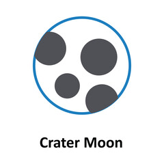 Crater Moon Vector icon which can easily modify or edit