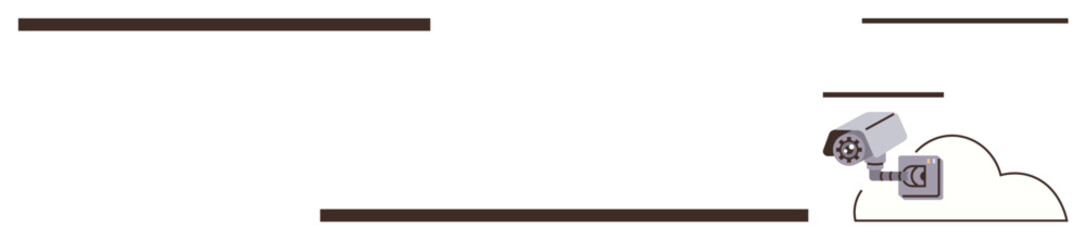 Surveillance camera streams data to a cloud server, symbolizing remote monitoring, cybersecurity, data storage, and advanced technology. Ideal for technology, security, and cloud computing