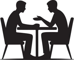 two people at the table icon