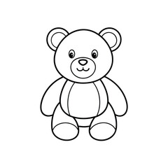 a cute teddy bear vector line art on white background