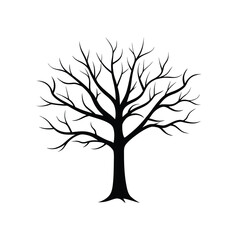 leafless tree vector silhouette