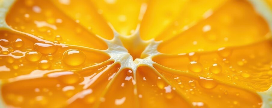 Microscopic view of orange peel; uneven surface Visible oil glands, subtle color variation , surface, microphotography
