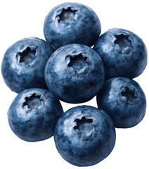Fresh Blueberries Piled Together on White Background for Healthy Food Concepts and Recipes