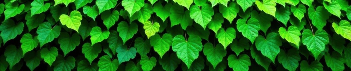 Dense wall of greenery, varied leaf shapes & sizes , background, design