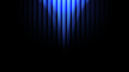 Glass effect with blue gradient on a black background, a futuristic look featuring cool glow, soft waves, and transparent layers that create a sense of motion