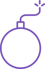 bomb line icon – explosive device, danger, attack, war symbol