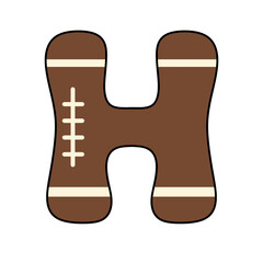 H American football cute typography alphabet letter sport for kid back to school bulletin board
