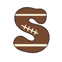 S American football cute typography alphabet letter sport for kid back to school bulletin board