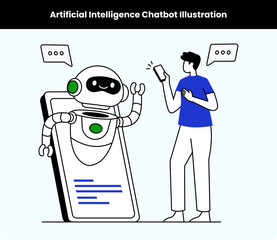 Artificial Intelligence Chatbot Illustration