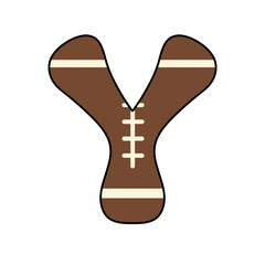 Y American football cute typography alphabet letter sport for kid back to school bulletin board