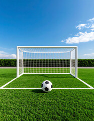 Mini soccer field with green turf, small goals, and a ball ready for the match