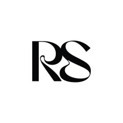 RS monogram logo design letter text name symbol monochrome logotype alphabet character simple logo