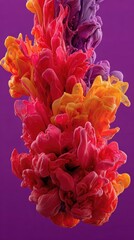 Obraz premium Colorful ink swirling in vibrant hues