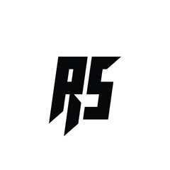 RS monogram logo design letter text name symbol monochrome logotype alphabet character simple logo