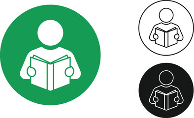 Fototapeta premium Reading book icon education and learning vector illustration