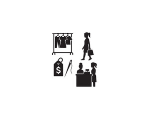 Fashion Retail Store silhouette icon vector design illustration