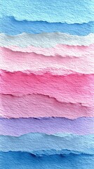 Abstract pastel paper strips layered vertically