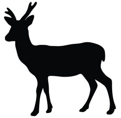 Obraz premium Deer Silhouette Vector Illustration – Wild Animal Icon