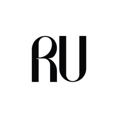 RU monogram logo design letter text name symbol monochrome logotype alphabet character simple logo