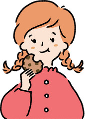 クッキーを食べる女の子