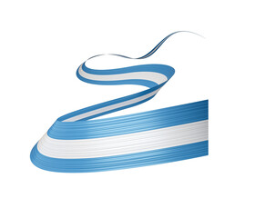 3d Flag Of Argentina 3d Waving Ribbon Flag Isolated On White Background, 3d illustration