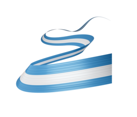 3d Flag Of Argentina 3d Waving Ribbon Flag Isolated On White Background, 3d illustration