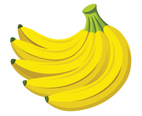 illustration of a Bunch of Yellow Bananas with Green Stems