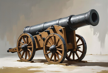 中世の大砲のイラスト