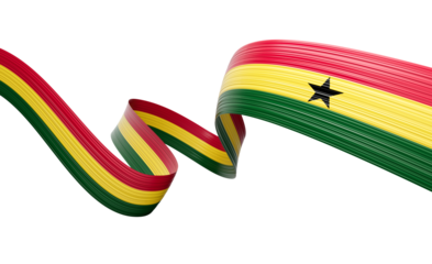 3d Flag Of Ghana 3d Shiny Waving Ghana Ribbon Flag 3d Illustration
