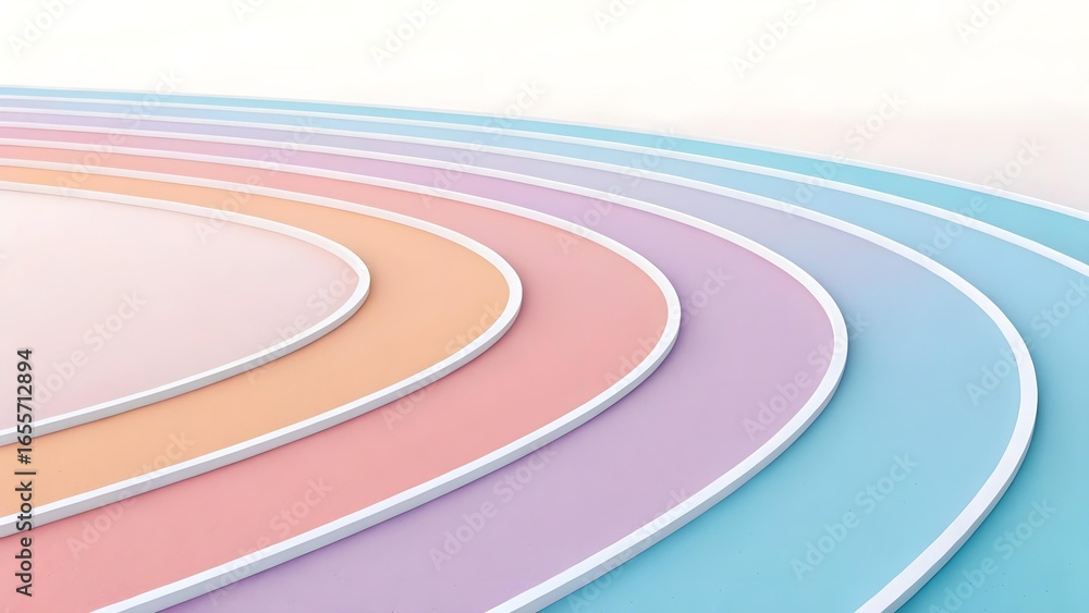 Poster a pastelcolored track background with curved lines and a smooth gradient texture