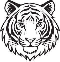 Fototapeta premium Powerful and wild tiger head vector illustration for a bold tattoo or logo design