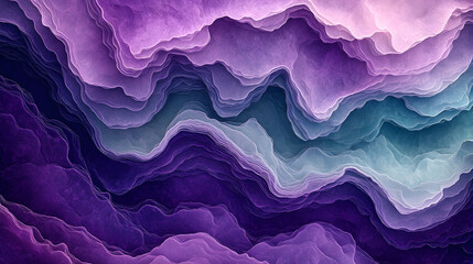 Abstract Purple Topography: Layered Waves of Color and Texture