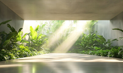 Interior Oasis: Sunlit Tropical Plants in a Modern Architectural