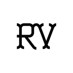 RV monogram logo design letter text name symbol monochrome logotype alphabet character simple logo