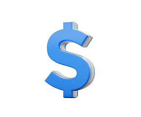 Vibrant Blue United States Dollar Currency Symbol Gleams With Sleek Modern Design 3D Illustration