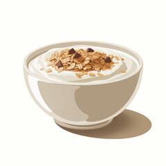 Bowl of Yogurt with Granola and Chocolate Pieces Healthy Breakfast or Snack Clean Eating and Nutritional Image