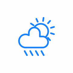 weather cloud rain sun rays icon sign vector