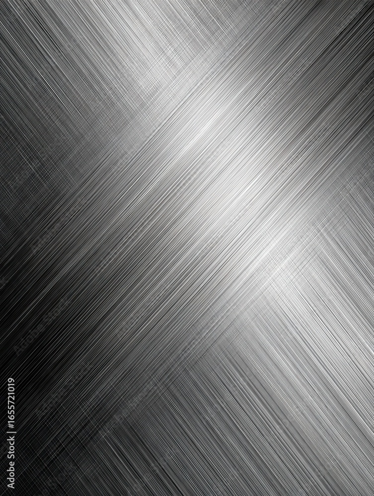 Poster brushed silver metal background with an abstract diagonal line texture ai
