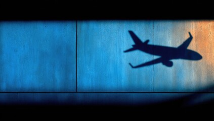 Airplane shadow on a wall